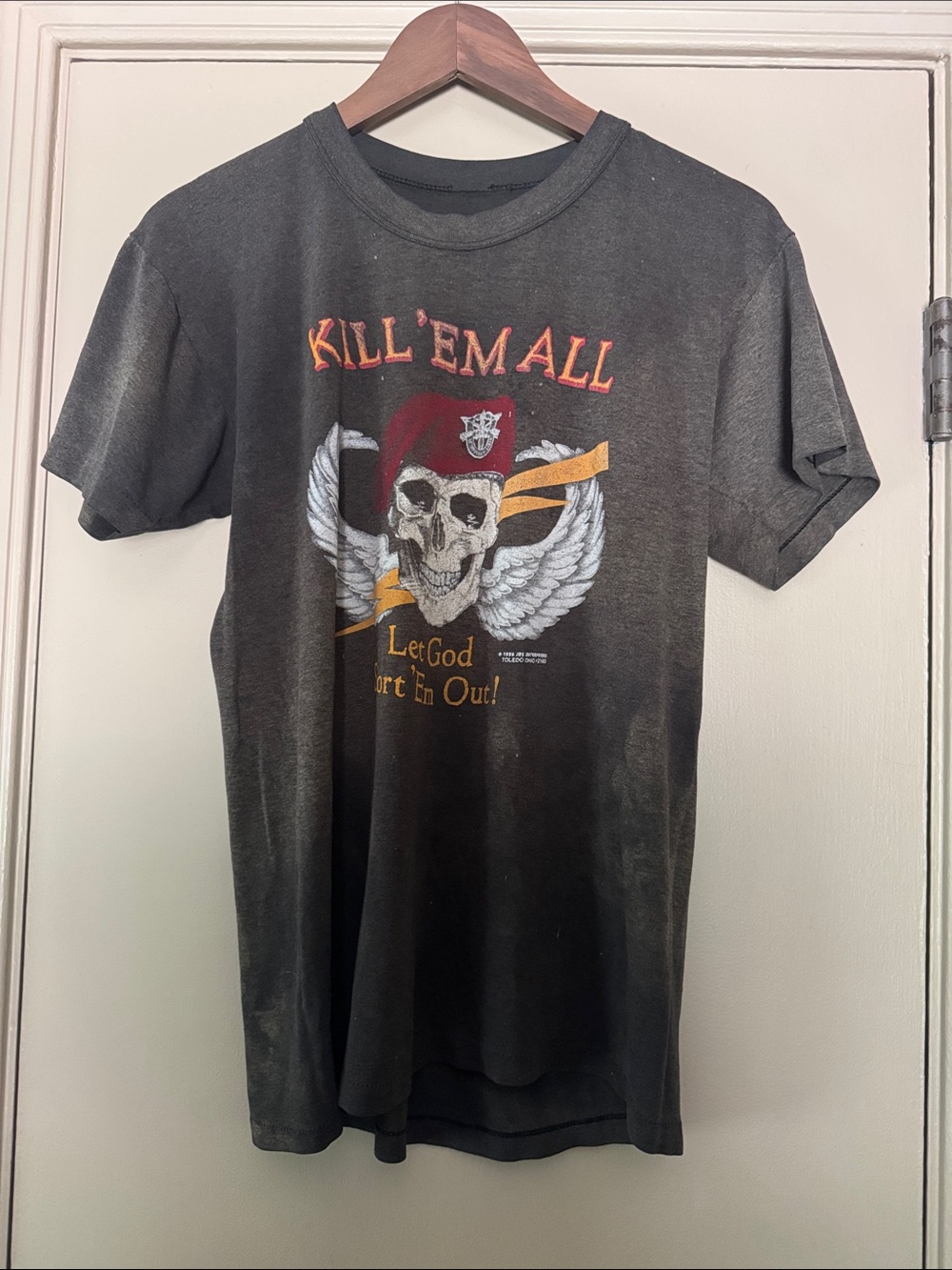 Vintage paper thin Kill 'Em All Graphic Tee shirt 1980s